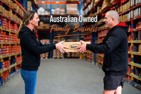 Family owned business staff member and customer