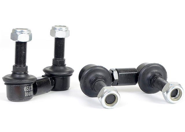 Set of mechanical components including bolts and links on a white background